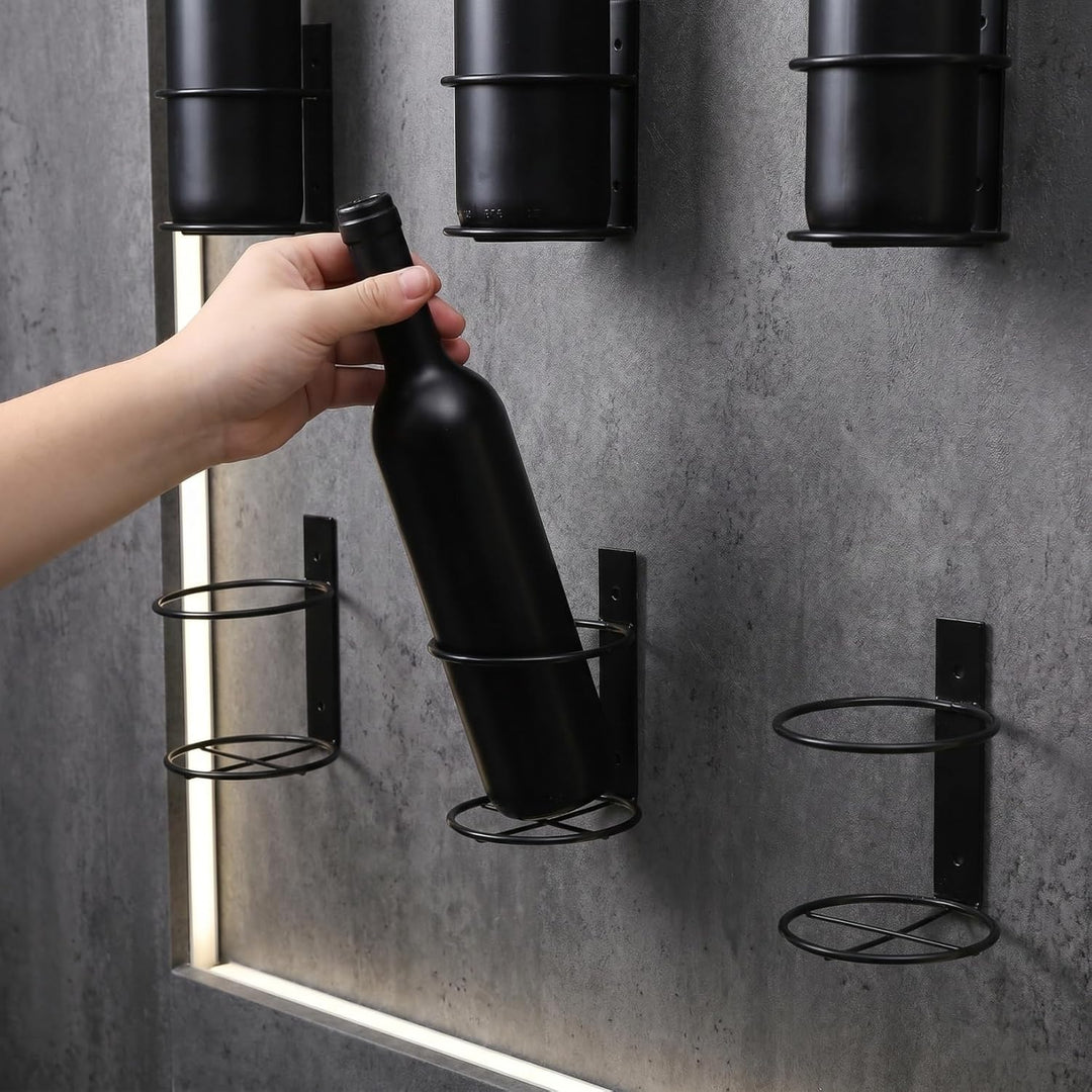 Cabilock 6Pcs Weinregal Wand Weinhalter Metall Rotwein Display Stand Einzelflaschenhalter für Hausba
