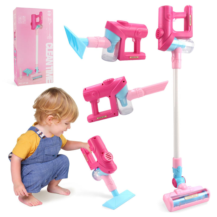Staubsauger Spielzeug Set, Kinderstaubsauger mit Echter Saugfunktion, Kinderstaubsauger ab 3 4 5 6 J