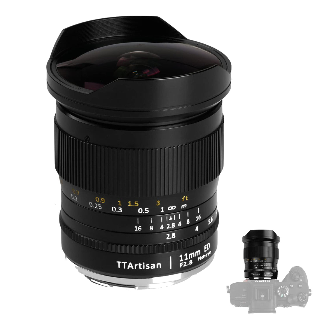 TTArtisan 11mm F2.8 Kameralinse Fisheye kompatibel mit E Mount Kameras wie A7 A7II A7R A7RII A7S A7S