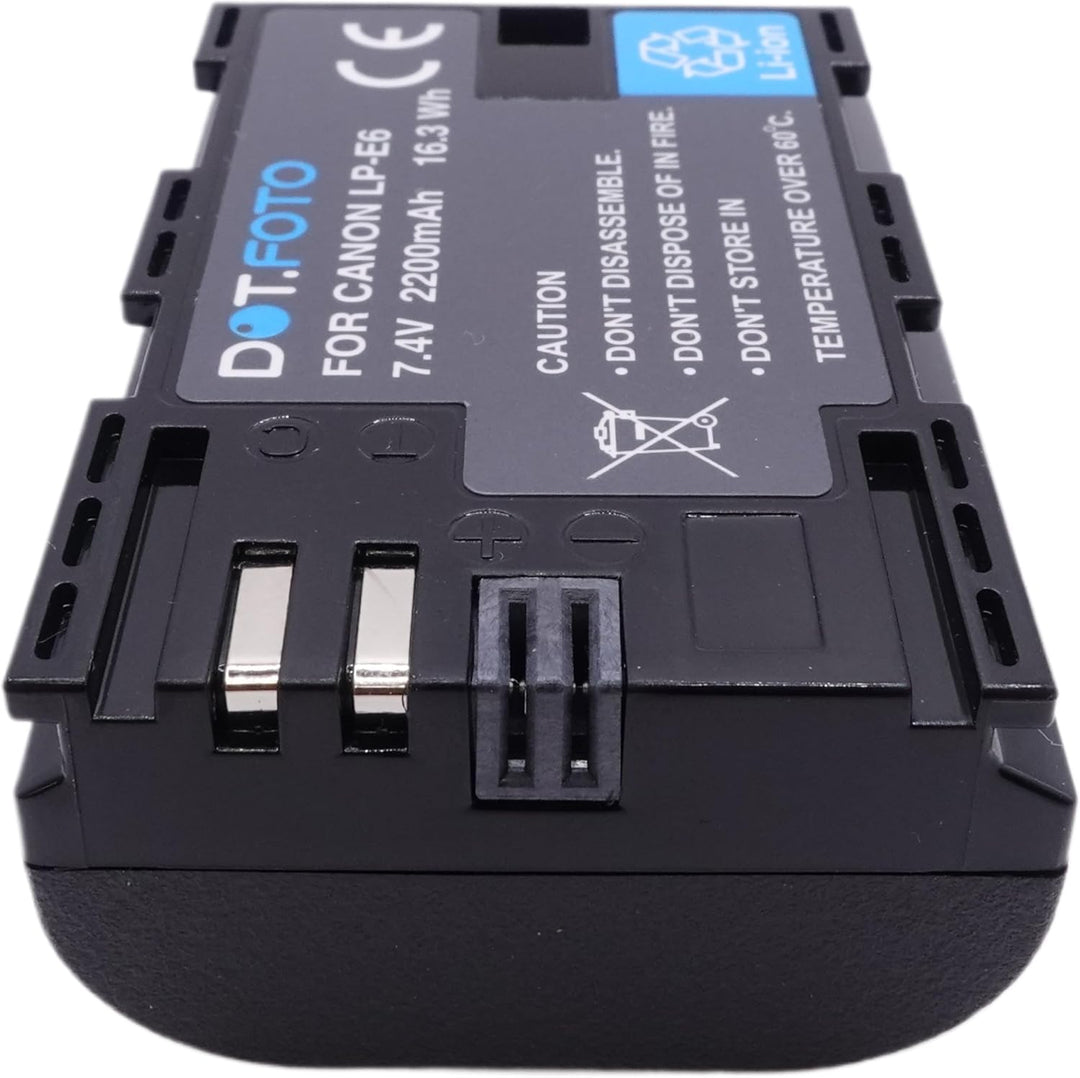 Dot.Foto LP-E6 Premium Hohe Kapazität 7.4v / 2200mAh Akku für Canon x 1 - LP-E6 2200mAh, x 1 - LP-E6