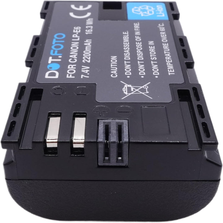 Dot.Foto LP-E6 Premium Hohe Kapazität 7.4v / 2200mAh Akku für Canon x 1 - LP-E6 2200mAh, x 1 - LP-E6