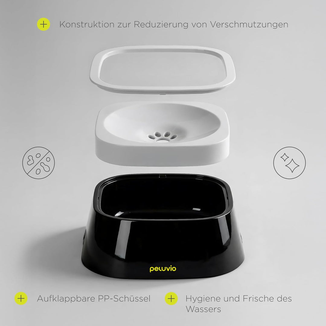Ripple Auslaufsicherer Hundenapf Wassernapf ohne Verschütten, Anti-Schwapp Napf rutschfest mit Schwi
