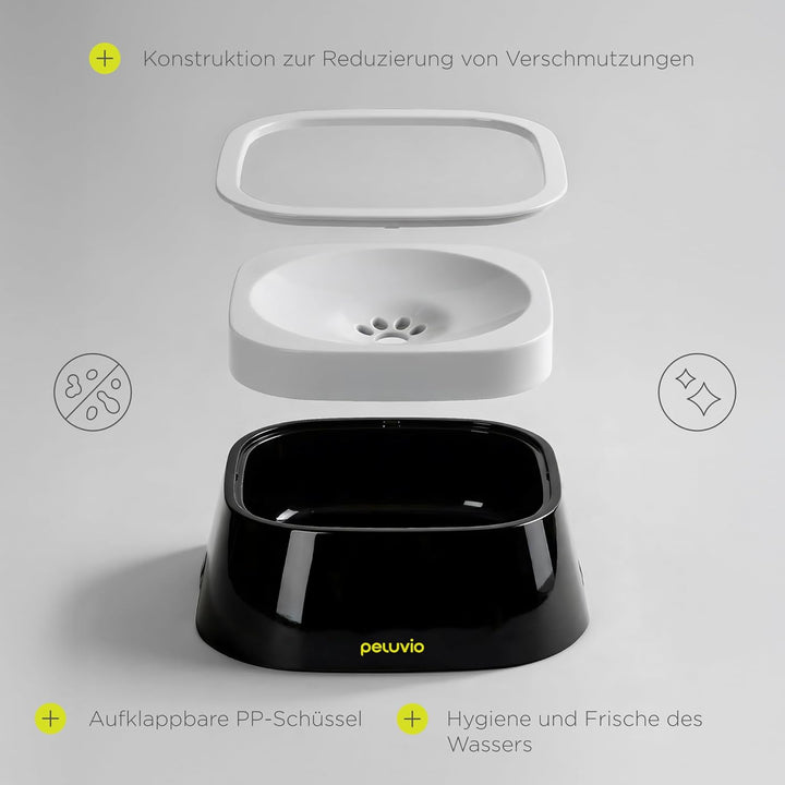 Ripple Auslaufsicherer Hundenapf Wassernapf ohne Verschütten, Anti-Schwapp Napf rutschfest mit Schwi