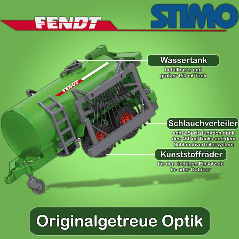 Stimo Fasswagen mit ausklappbarem Schlauchverteiler + Spritzfunktion für Fendt Traktor 1050 Vario fe