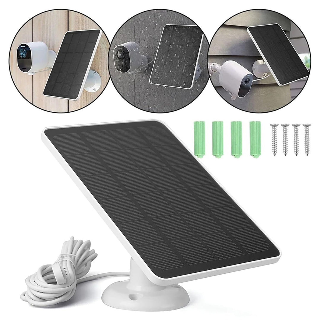 Solarpanel für Kamera 4W 5V w/ 360° verstellbare Halterung kompatibel mit Arlo Pro 4/Ultra 2/Pro 3/U