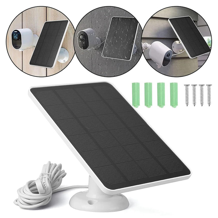 Solarpanel für Kamera 4W 5V w/ 360° verstellbare Halterung kompatibel mit Arlo Pro 4/Ultra 2/Pro 3/U