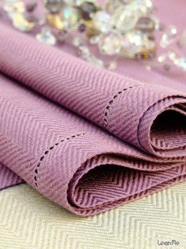 LinenMe Emilia Servietten, Leinen, 45 x 45 cm, Mauve, 4 Stück 0059804, 18 x 18"