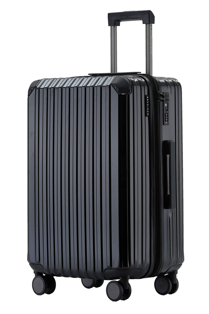 M816 TSA-Schloss Koffer Reisekoffer Trolley Kofferset Hardschale Boardcase (Black, Grosser Koffer) S