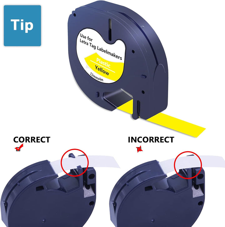 8 X Hehua Kompatible für Dymo LetraTag Etikettenband 12mm x 4m für Dymo Etikettenband 16951 91221-91