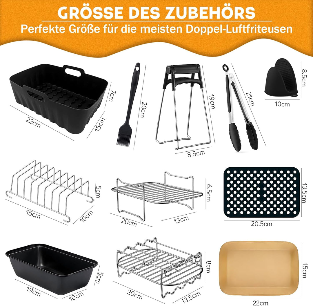 HLElUKT Ninja Heissluftfritteuse Zubehör,Airfryer Zubehör für Ninja Foodi Max Dual Zone Heissluftfri