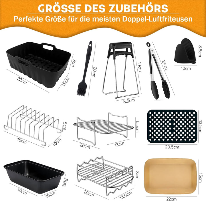 HLElUKT Ninja Heissluftfritteuse Zubehör,Airfryer Zubehör für Ninja Foodi Max Dual Zone Heissluftfri