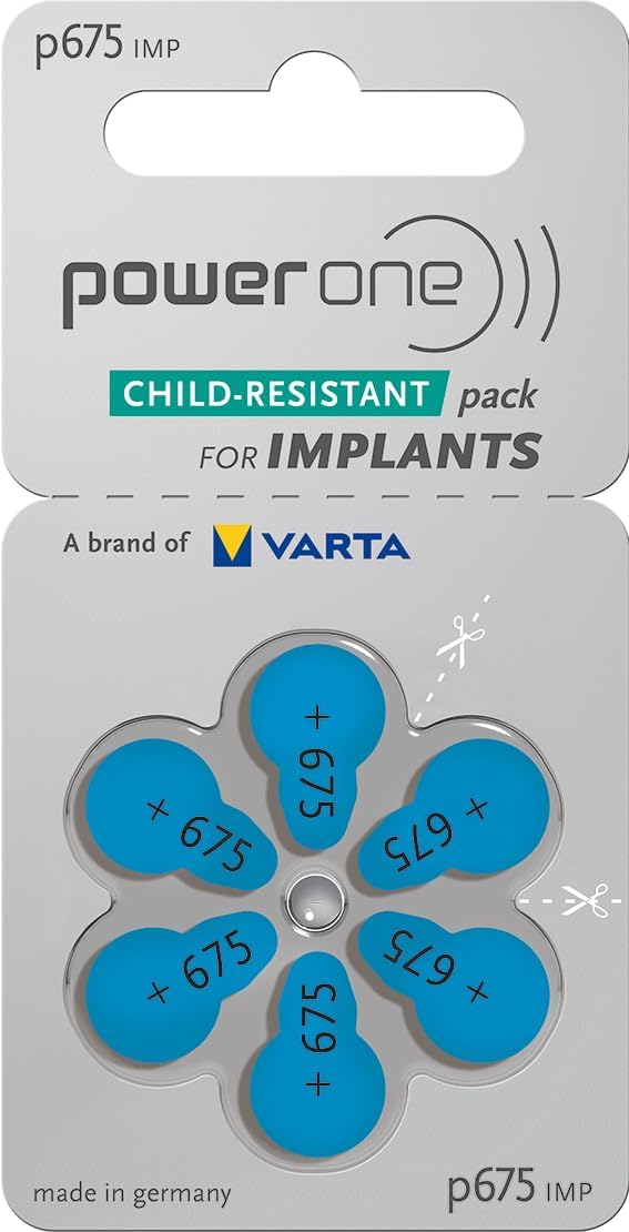 60 Stück Varta Implant Plus 675-570 mAh 1,4 V