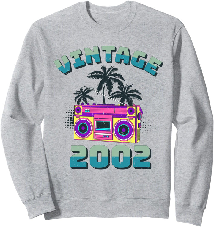 18 Geburtstag Mann Frau Vintage 2002 Jahrgang Geschenk Retro Sweatshirt