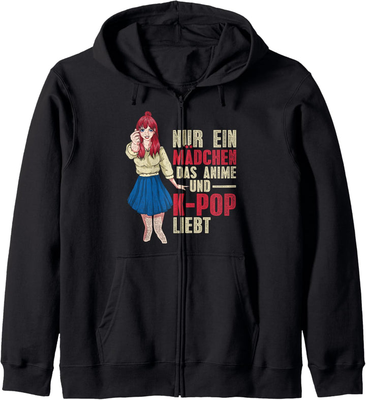Nur ein Mädchen das Anime und Kpop liebt Manga Otaku Anime Kapuzenjacke