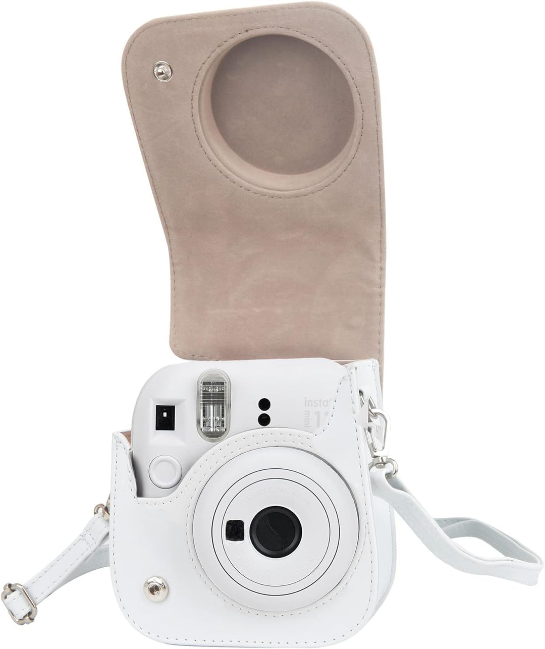 Crefotu Tasche Hülle mit 256 Taschen Fotoalbum für für Fujifilm Instax Mini 12 Sofortbildkamera (Wei