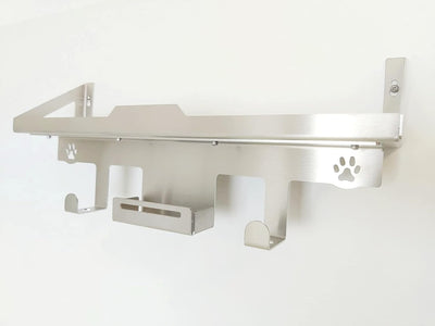 HL-Perfektion-in-Edelstahl Hundegarderobe mit Ablage für Hund Katze Leinenhalter Edelstahl Halsband