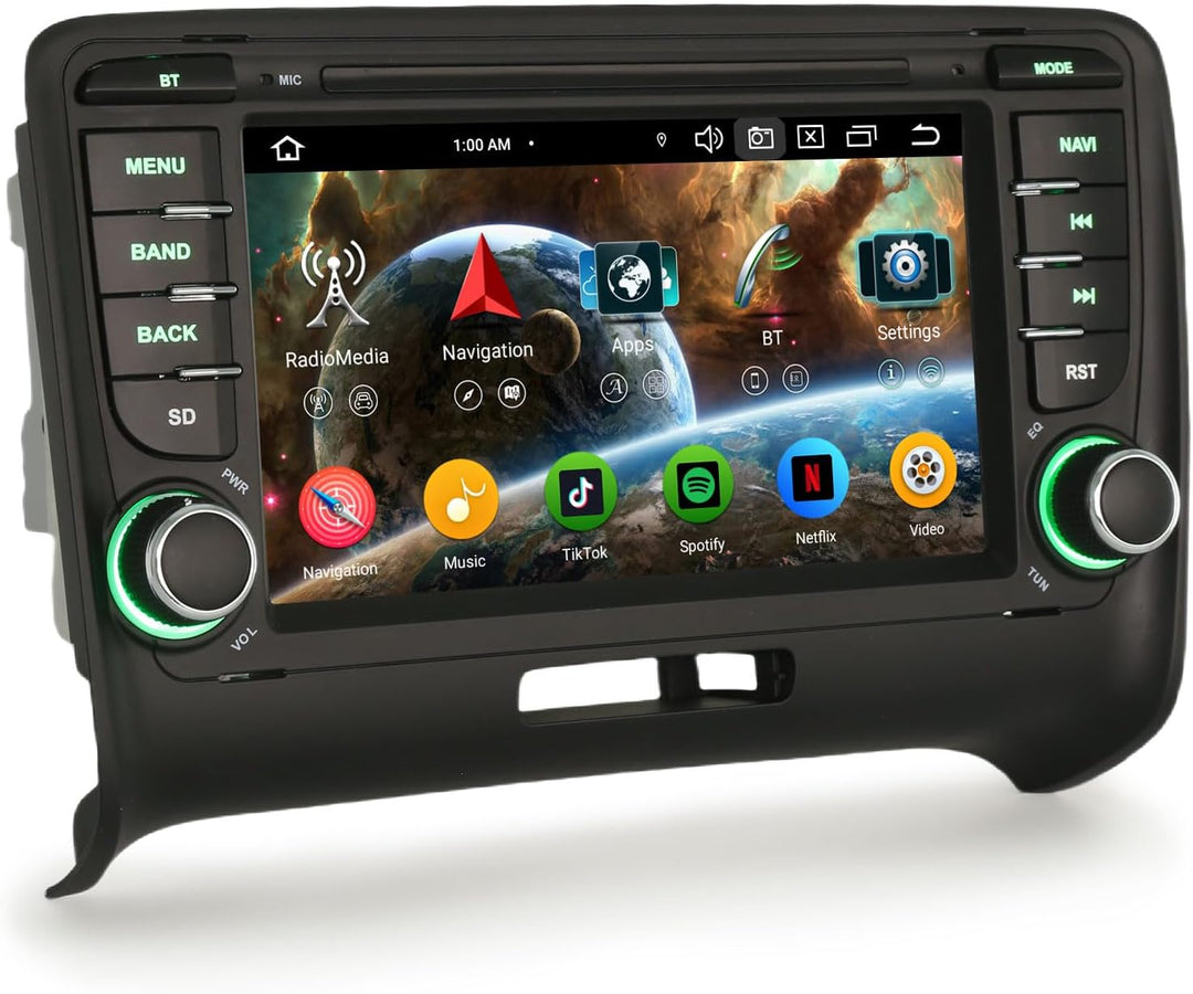 Erisin 8-Kern 4GB RAM+64GB ROM Android 14 Autoradio GPS Navi für Audi TT MK2 7 Zoll IPS Touchscreen