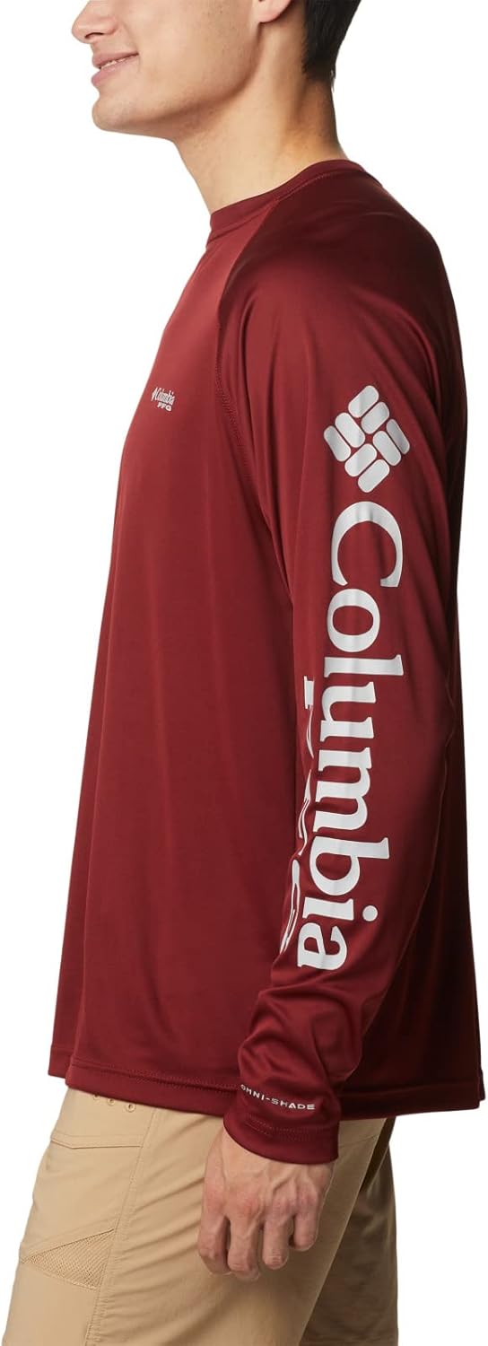 Columbia Terminal Tackle Langarmhemd für Herren Roter Jaspis / Cooles Graues Logo XXL, Roter Jaspis