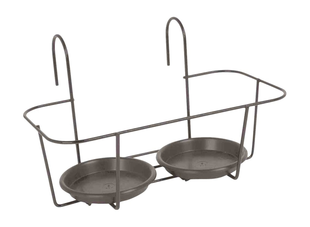 Siena Garden Blumentopfhalter Haken für 2 Töpfe, 34 x 18 cm, Grau