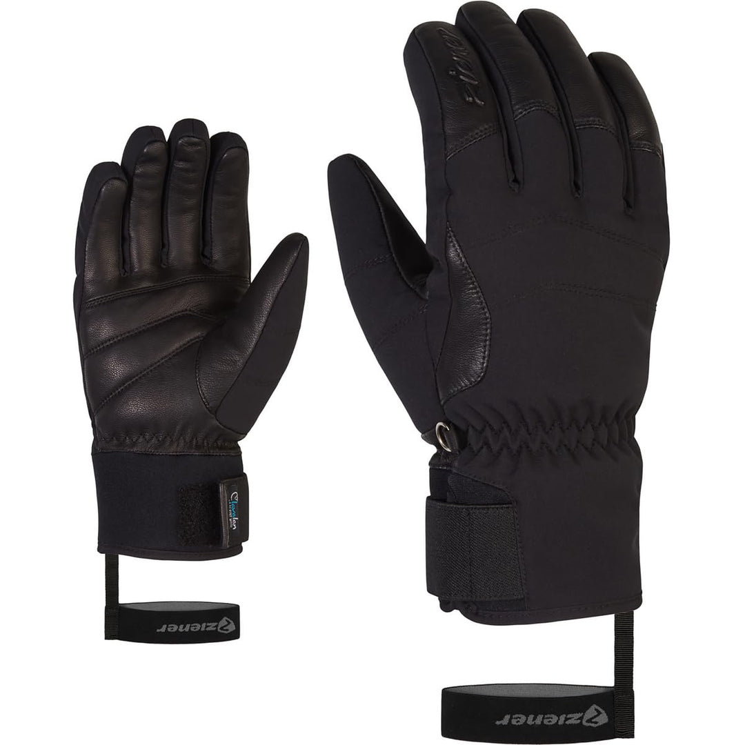 Ziener Damen Kale Ski-Handschuhe/Wintersport | wasserdicht, atmungsaktiv, Alpine Wool 7 Schwarz, 7 S