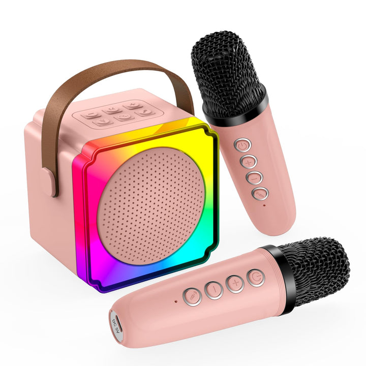 Karaoke Maschine Kinder mit 2 Mikrofon von MMOBIEL – Mini Karaoke Maschine, Tragbare Bluetooth Lauts