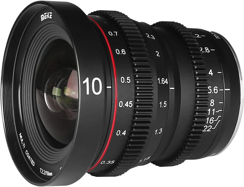 Meike 10mm T2.2 Grosse Blende Manueller Fokus Geringe Verzerrung APS-C S35-Format Mini Prime Cine-Ob