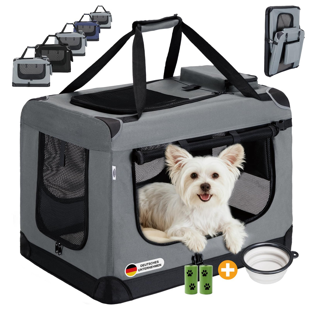 Zedelmaier Hundebox Faltbar Hundetransportbox Auto robust Transportbox für Hund & Katze Gross Hundet