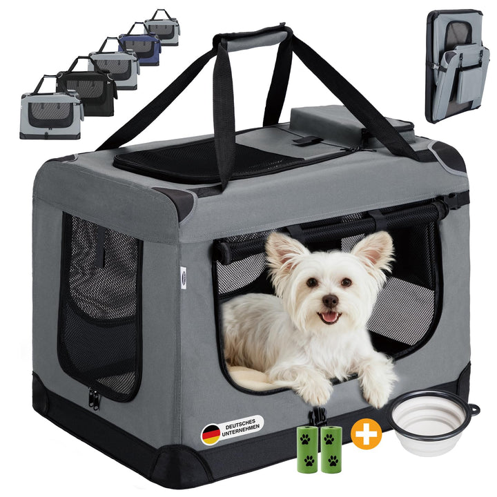 Zedelmaier Hundebox Faltbar Hundetransportbox Auto robust Transportbox für Hund & Katze Gross Hundet