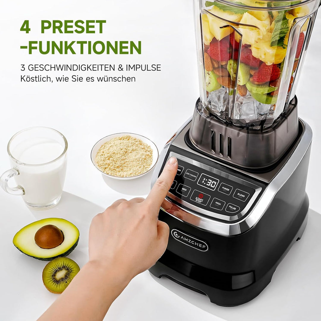 AMZCHEF 2-IN-1 Standmixer mit Zwei Mischbehälter - Blender mixer Hochleistungsmixer 1800 Watt Mixer