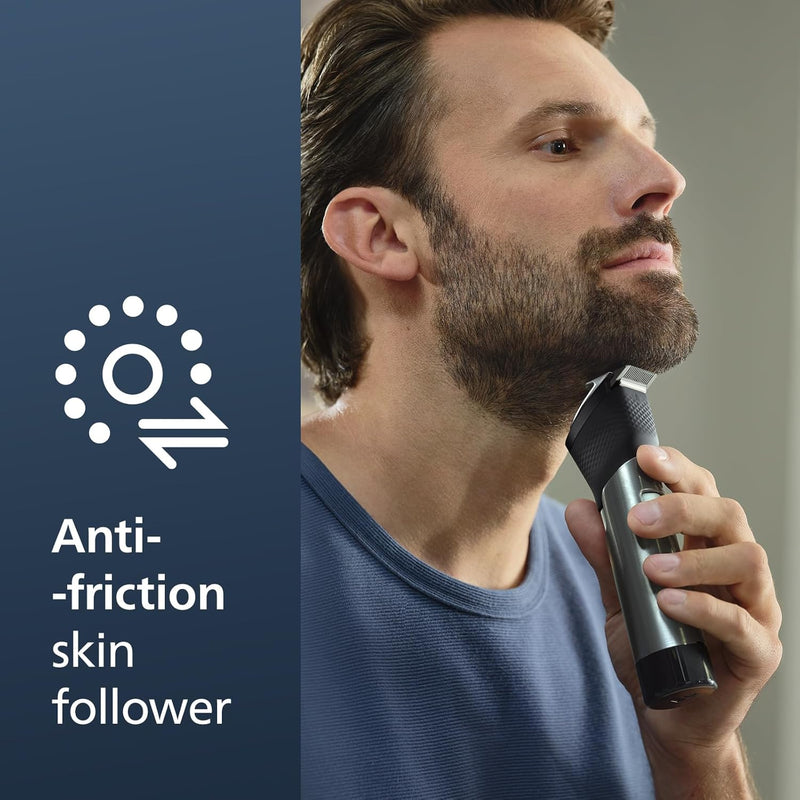 Philips Barttrimmer Series 9000 mit SteelPrecision-Technologie inkl. Bartkammaufsatz und Reiseettui