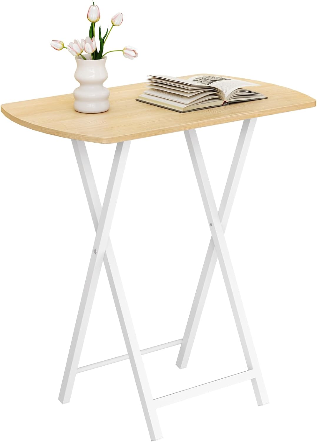 HOOBRO Beistelltisch Klappbar, Kleiner Sofatisch, Tablett Tisch, Kaffeetisch TV Tray im Industriesti