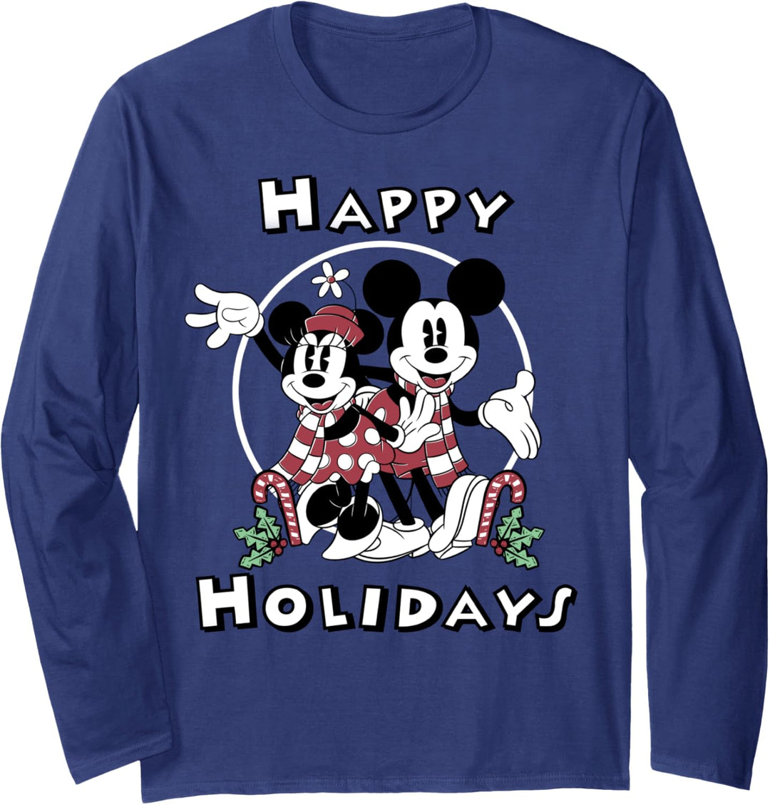 Disney Mickey And Friends Christmas Happy Holidays Portrait Langarmshirt