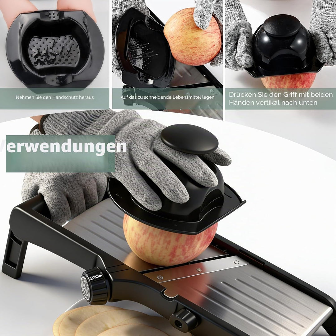Gemüsehobel, 7-in-1 Verstellbar Mandoline Gemüsehobel, Multifunktion Scheiben, Julienne, Edelstahl G