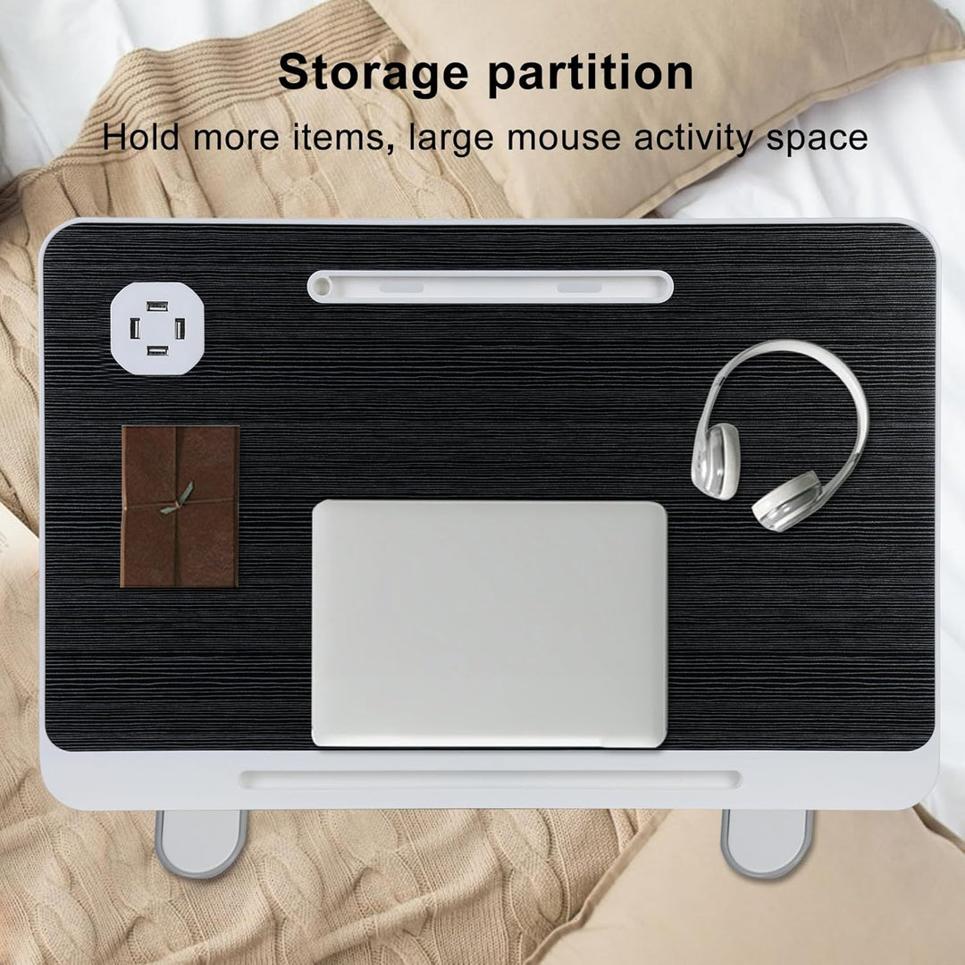 Klappbarer Schossschreibtisch Laptop-Ständer für Bett, faltbarer Laptop-Betttisch mit Tablet-Slot, h