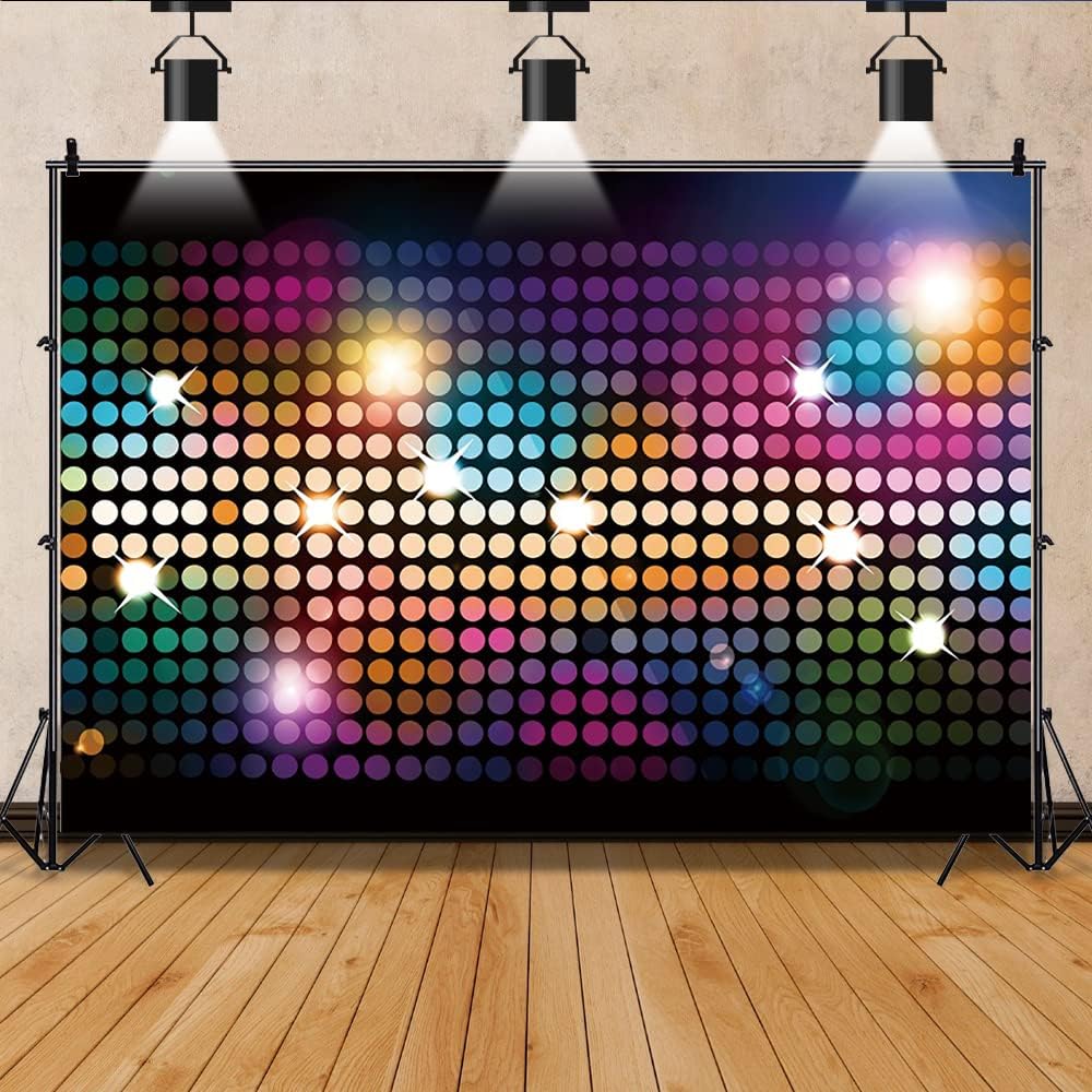 Renaiss 2.5x1.8m Disco Thema Party Hintergrund Nachtclub bunt glänzend Neon Fotografie Hintergrund z