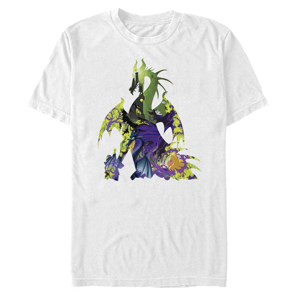 Disney Unisex Sleeping Beauty - Dragon Form Organic Short Sleeve T-Shirt T-Shirt XL Weiss, XL Wei&amp;