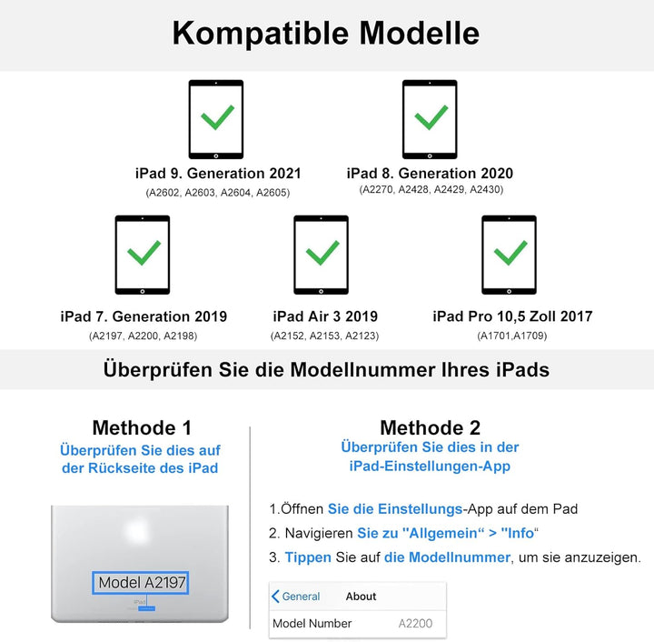 Tastatur Hülle mit Touchpad für iPad 10.2 Zoll (9/8/7 Generation) 2021/2020/2019, 7 Farben Beleuchtu