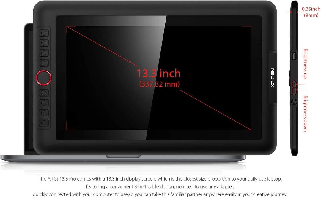 XP-PEN Artist 13.3 Pro - 13,3 Zoll Full-Laminiertes IPS-Display Dial Button & Express Keys für Kunst
