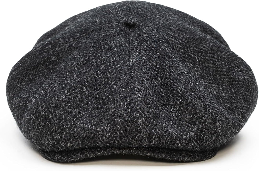 Sterkowski Peaky Style | Harris Tweed Schiebermütze für Herren | Warm Komfortabel Schirmmütze 54 Sch