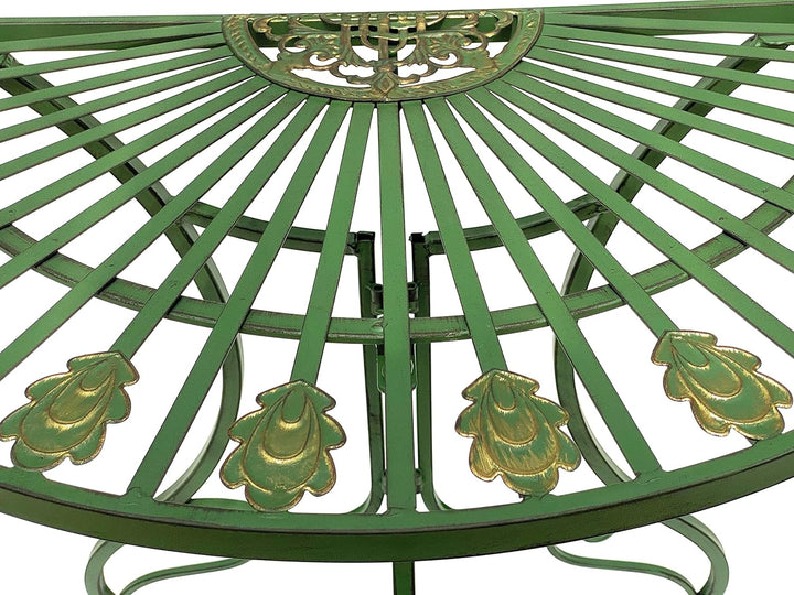 DanDiBo Tisch Halbrund Wandtisch 93995 Beistelltisch Metall 80 cm Gartentisch Halbtisch Halbrundtisc