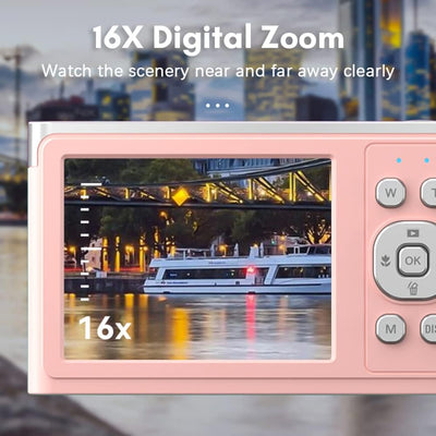 Andoer Digital Kamera, 50MP 1080P Fotokamera Autofokus 16× Digitalzoom IPS-Bildschirm Kompaktkamera