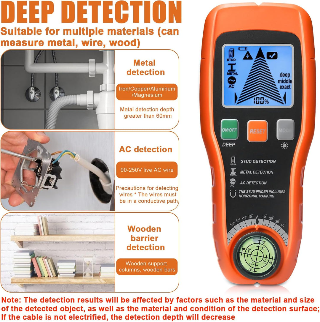 Leitungssucher Ortungsgerät 7 in 1 Wand Scanner, Leitungssuchgerät, Stromleitungsfinder, Metallsuchg