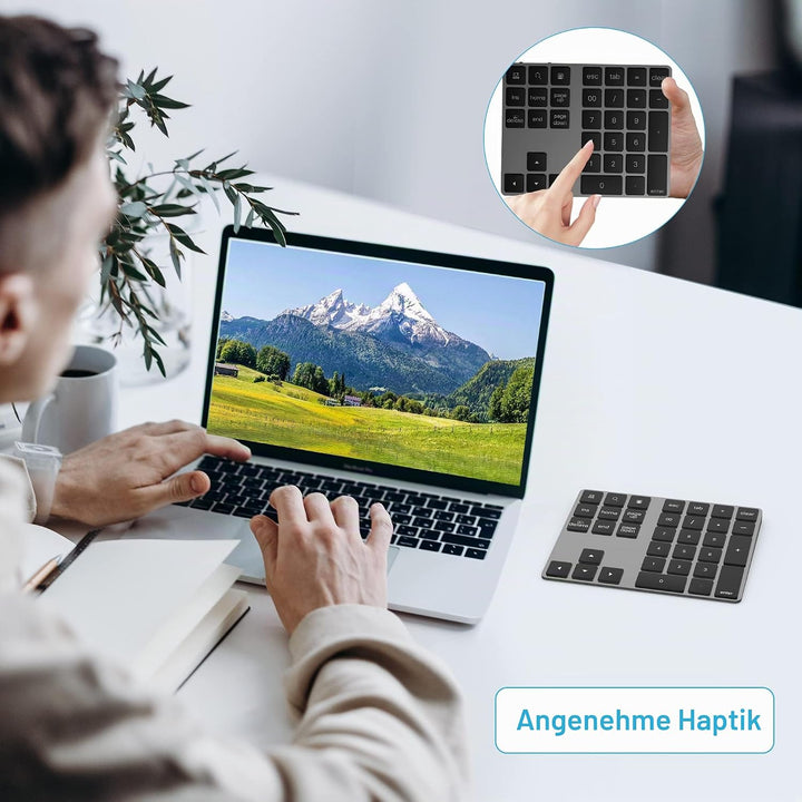 Bluetooth Ziffernblock, Bluetooth Nummerntastatur 34-Tasten, Wireless NumPad kabellose Nummer Tastat