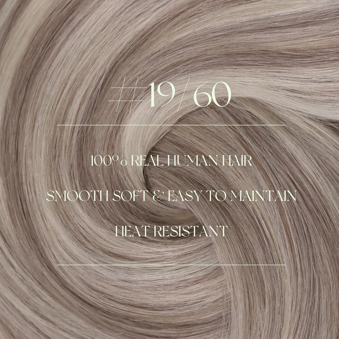 RUNATURE Echthaar Extensions Clip in Blond Highlights 45cm Invisible Extensions Clip in Highlight Bl