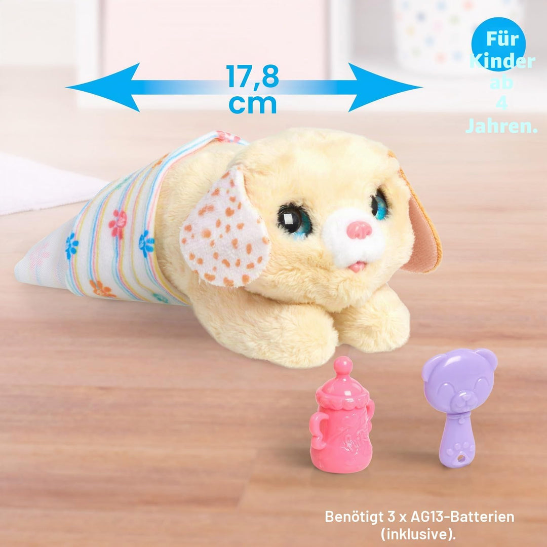 Just Play furReal Newborns Welpe, interaktives Haustier, Kleiner Plüschwelpe mit Soundeffekten und B