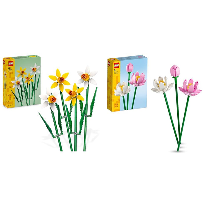 LEGO Creator Narzissen, Künstliches Blumen-Set für Kinder, Blumenstrauss Bausatz & Creator Lotusblum