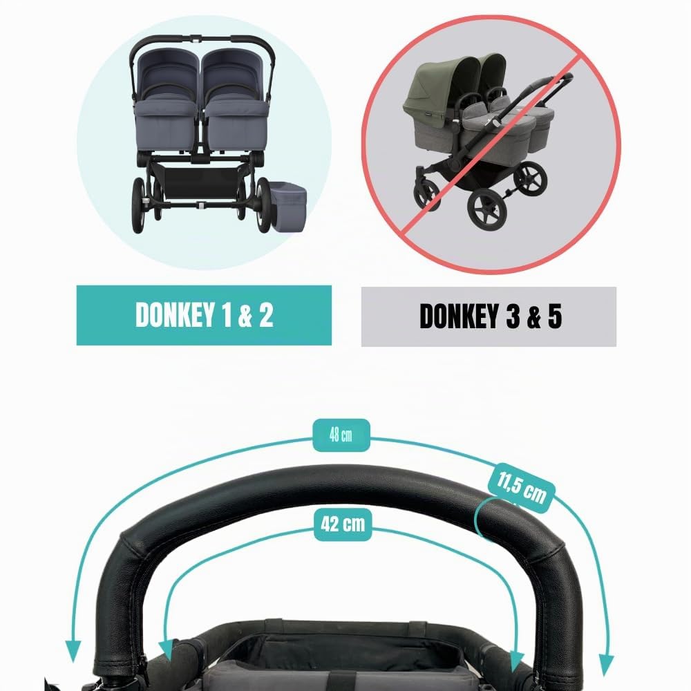 PROTEC TIF | Schutzhülle kompatibel mit der Bugaboo Donkey Tragegriff | Passt über den Originalgummi