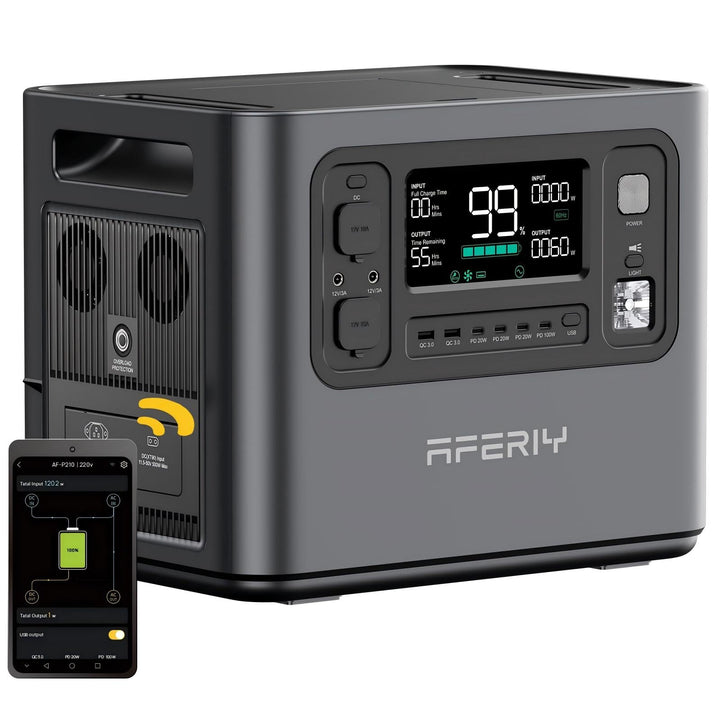 AFERIY 2400W2048Wh Tragbare Powerstation, 1,5Std Schnellladung, für camping | Solargenerator , 13 Au