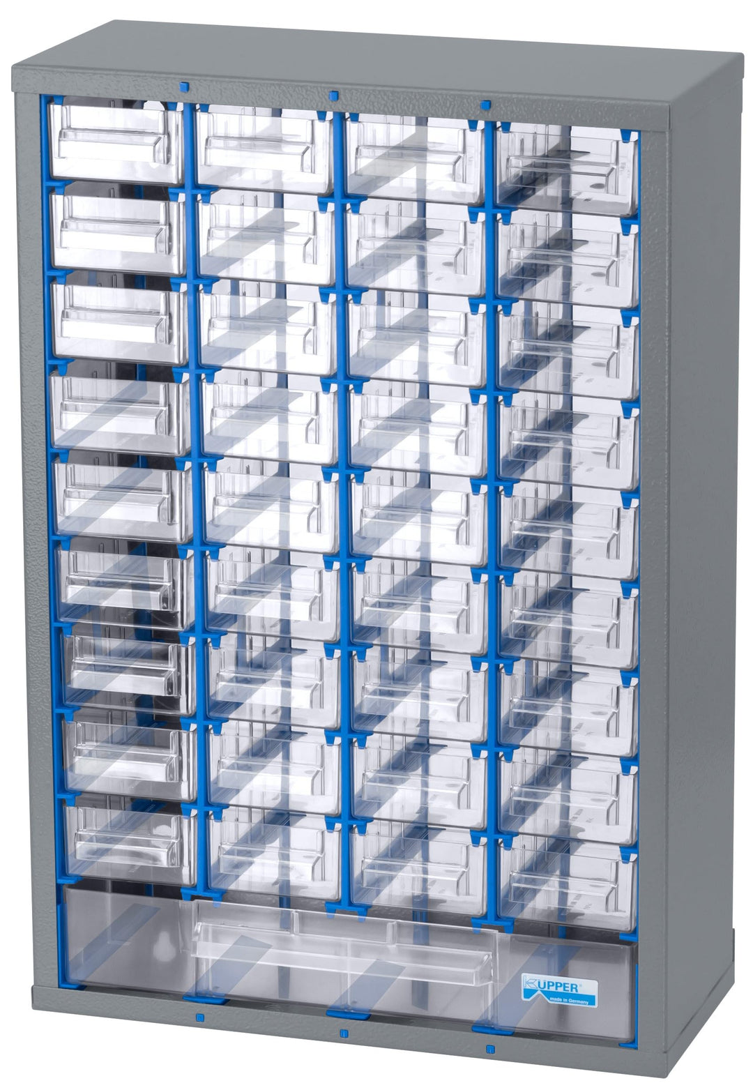 Küpper Kleinteilemagazin 50098, 37 Schubladen, pulverbeschichtetes Stahlblech, 320 x 470 x 140 mm, g