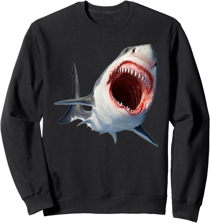 Marine-Raubtier des Weissen Hais - Hai beissen Zähne Sweatshirt